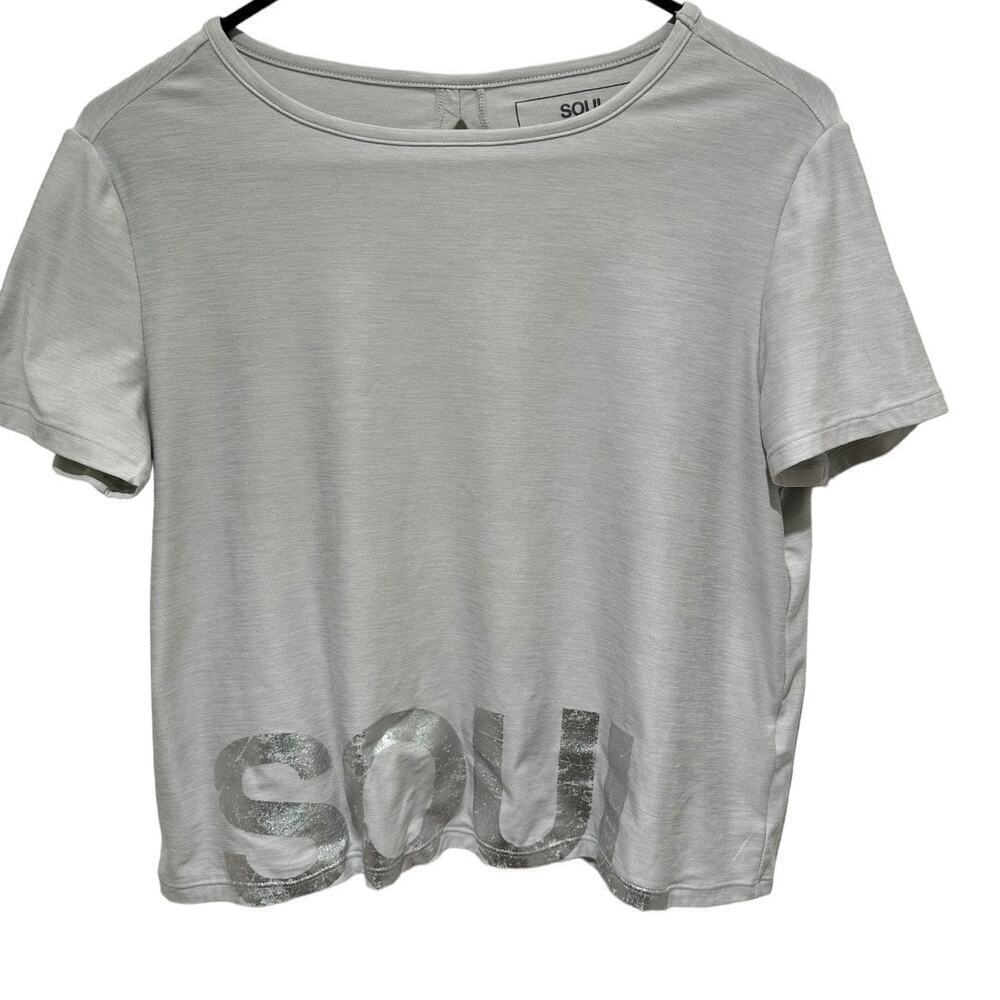 SoulCycle Open Back White Logo Tee Size Small